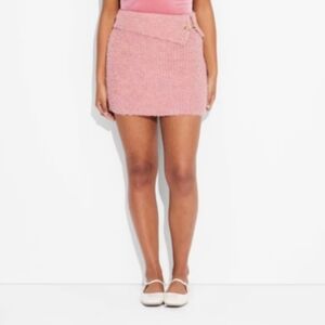 New! Wild Fable Textured Pink Sweater Knit Foldover Waist Mini Skirt XXL